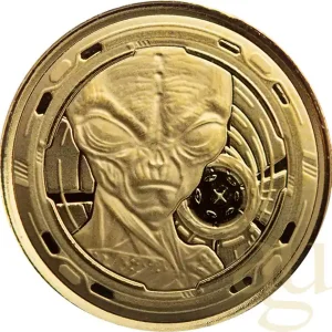1/10 Unze Goldmünze Afrika Ghana Alien 2022 Preisknaller