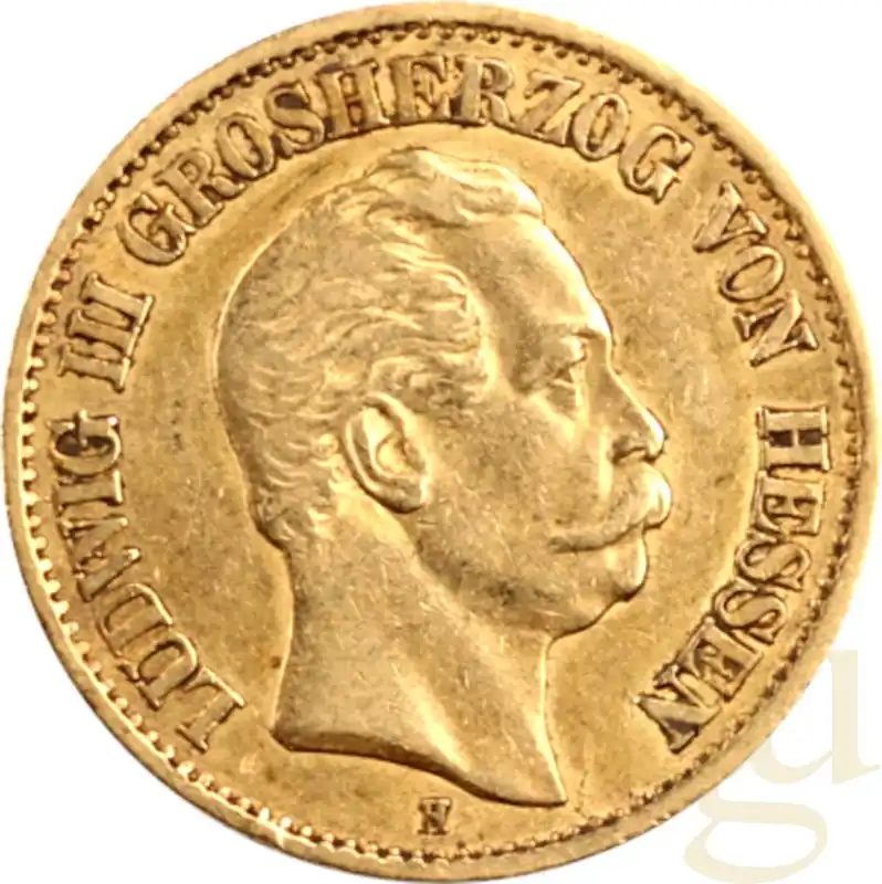 Heute Kaufen 10 Mark Goldmünze Ludwig III Großherzog von Hessen