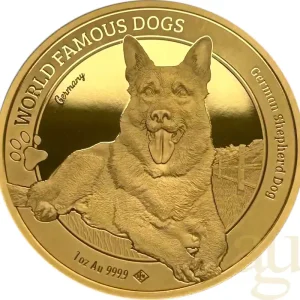 1 Unze Goldmünze World Famous Dogs - Schäferhund 2024 Top-Seller