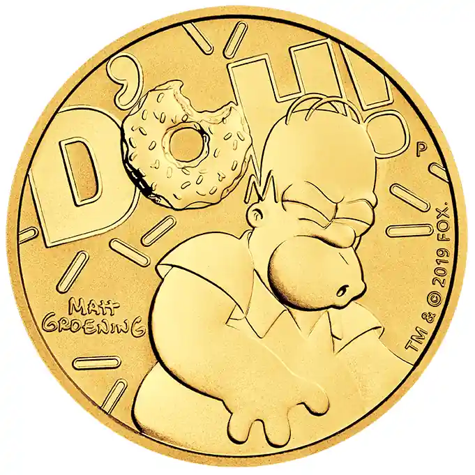 1 Unze Goldmünze Australien Homer Simpsons 2020 Premium