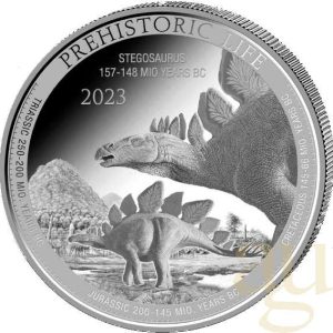 Top-Seller 1 Unze Silbermünze Prehistoric Life - Stegosaurus 2023