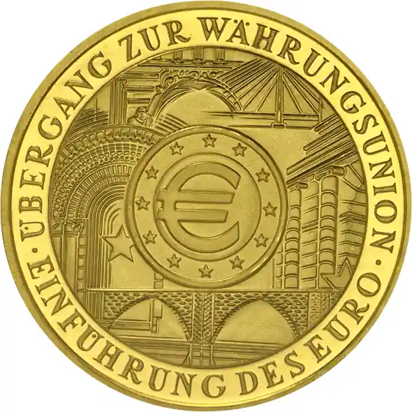 Neue Ware 200 Euro Goldmünze 2002 Deutschland Währungsunion - Euro Einfuehrung (F)