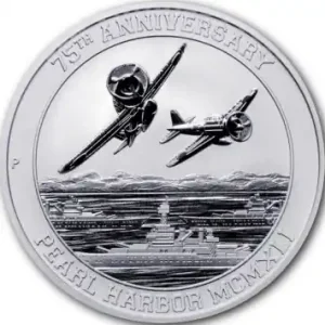 1 Unze Silbermünze Tavalu Pearl Harbor Zero Fighters 2016 Original