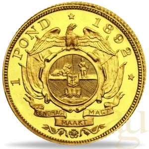 1 Pfund Goldmünze Südafrika Ohm Krüger 1892-1898 Geprüft