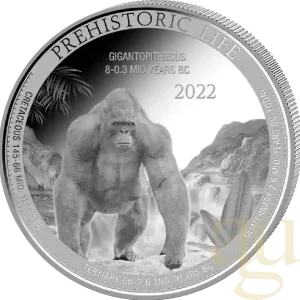 Bestpreis 1 Unze Silbermünze Prehistoric Life - Gigantopithecus 2022