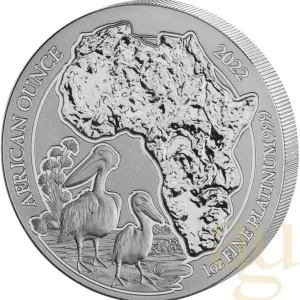 Neu Im Sortiment 1 Unze Platinmünze Ruanda Pelikan 2022