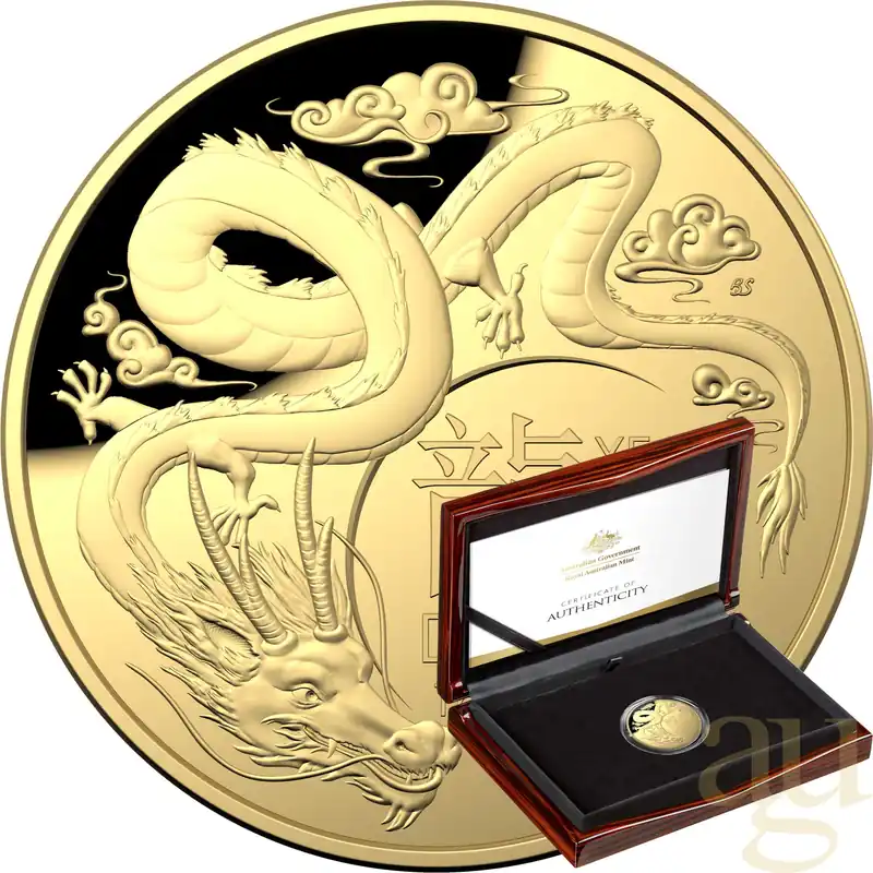 1 Unze Goldmünze Australien RAM Lunar Drache 2024 Domed - Proof Sale
