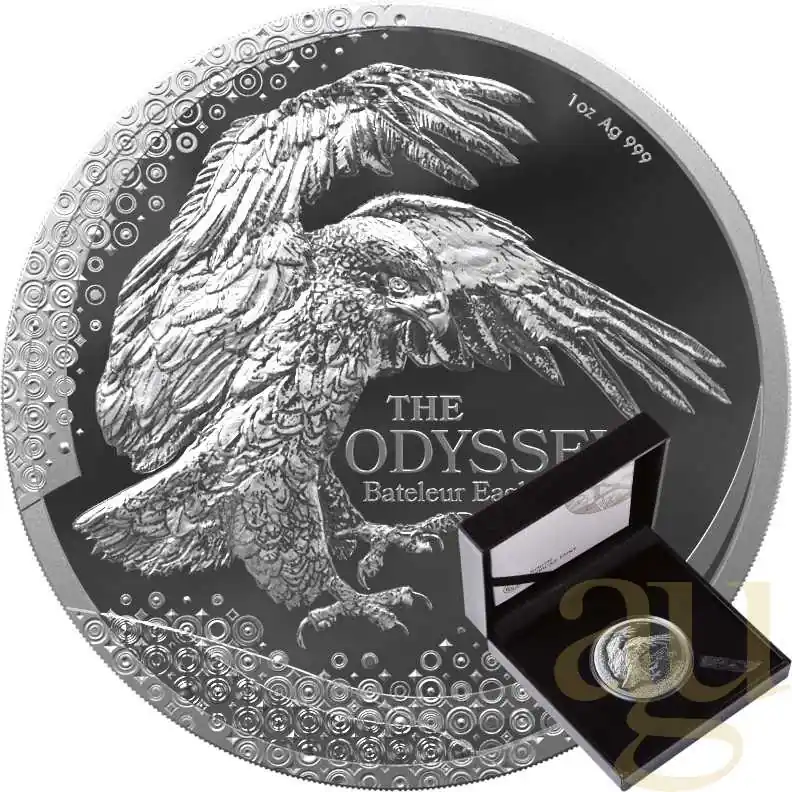 1 Unze Silbermünze Südafrika Odyssey of the Sky Bateleur Eagle 2025 - polierte Platte Premium