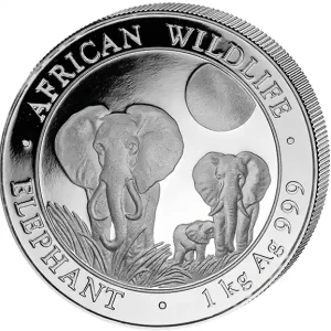 1 Kilogramm Silbermünze Somalia Elefant 2014 Nur Heute