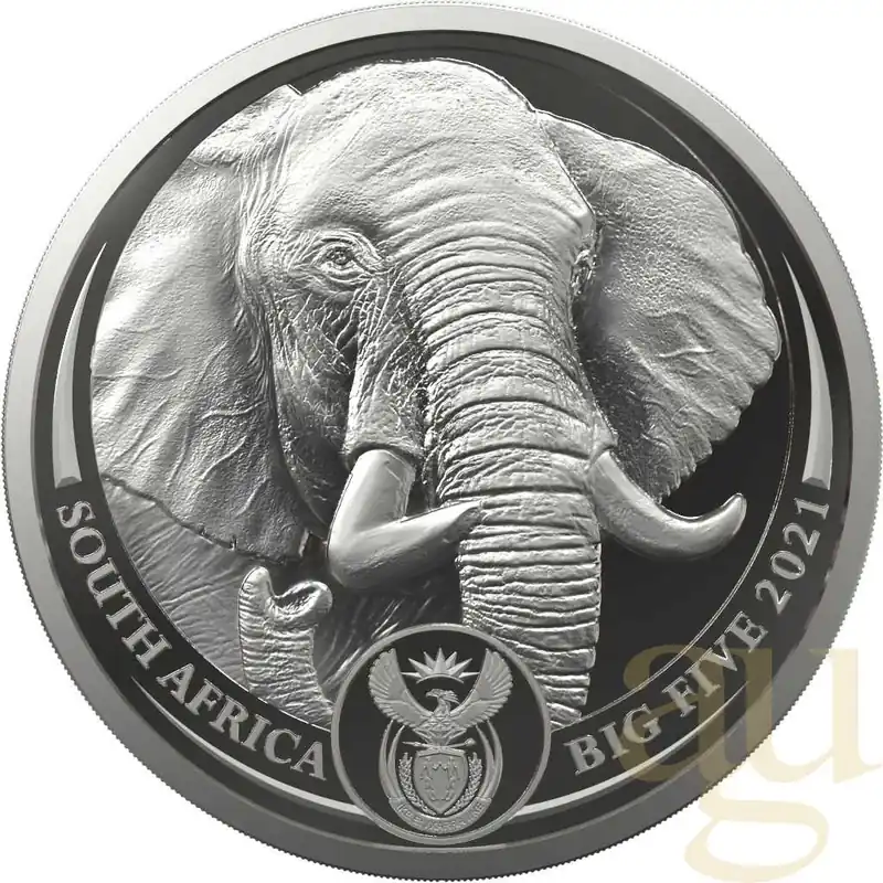 Bestseller 5 Unzen Silbermünze Südafrika Big Five Elefant 2021 proof