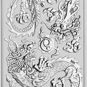 Kostenfreie Lieferung 1 Unze Silbermünze Perth Mint Rectangular Dragon 2020