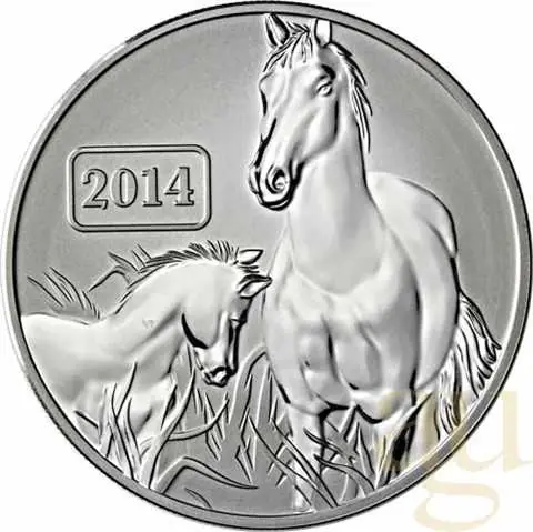 Weltweiter Versand 1 Unze Silbermünze Tokelau Lunar Pferd 2014