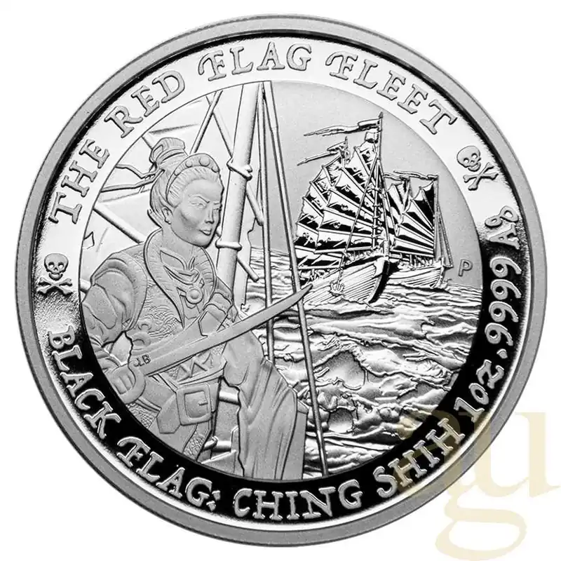 Limited Edition 1 Unze Silbermünze Tuvalu - Black Flag - The Red Flag Fleet 2021