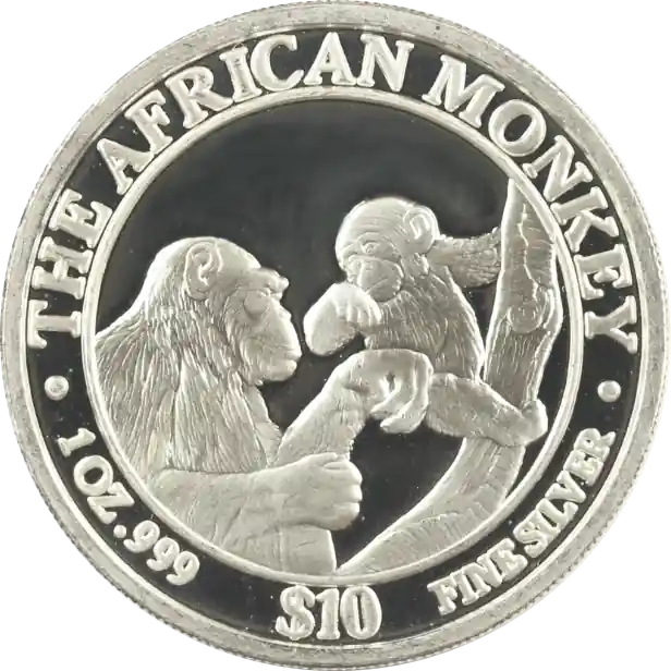 Finale Aktion 1 Unze Silbermünze Somali Republic African Monkey 1999