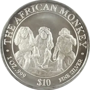 Online Kaufen 1 Unze Silbermünze Somali Republic African Monkey 2001