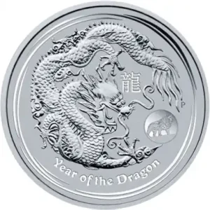 Bestpreis 1 Unze Silbermünze Australien Lunar II Drache 2012 - Privy Mark Löwe