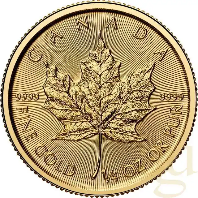 1/4 Unze Goldmünze Maple Leaf 2025 Geld-Zurück-Garantie