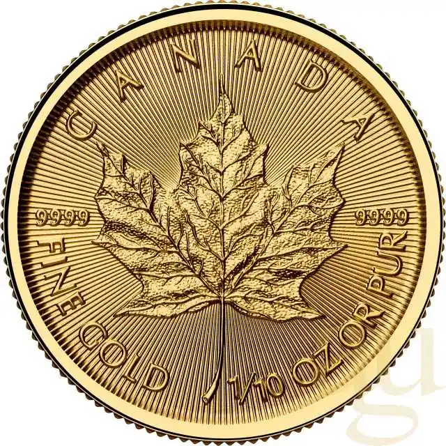 Ab Werk 1/10 Unze Goldmünze Maple Leaf 2025