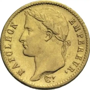 20 Francs Goldmünze Napoleon I mit Kranz Sichere Zahlung