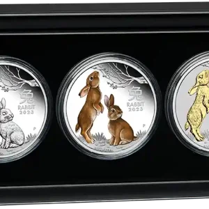 Preiswert Silbermünze Australien Lunar III Hase 2023 - Trio Set