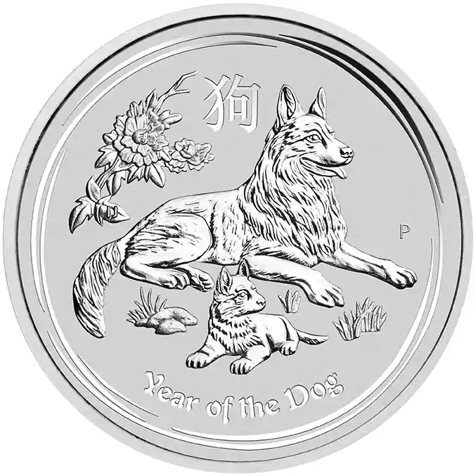 Angebot 5 Unzen Silbermünze Australien Lunar II Hund 2018