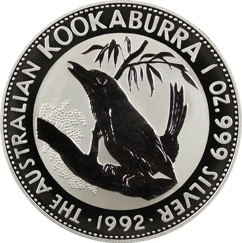 1 Kilogramm Silbermünze Australien Kookaburra 1992 Zertifiziert