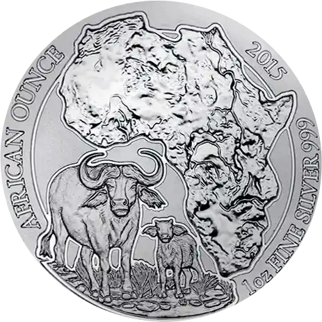 1 Unze Silbermünze Ruanda Kaffernbüffel 2015 Neue Ware