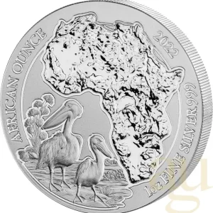 Limited Edition 1 Unze Silbermünze Ruanda Pelikan 2022