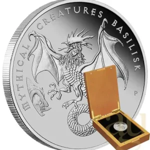 Limited Edition 1 Unze Platinmünze Australien Mythical Creatures Basilisk 2023 - polierte Platte