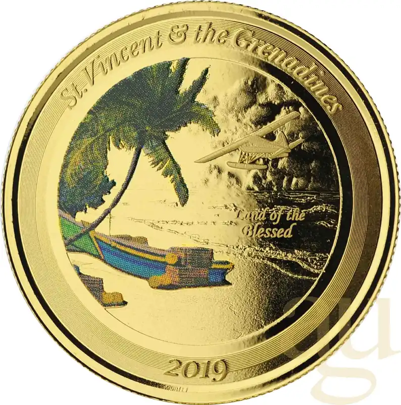 1 Unze Goldmünze EC8 St. Vincent & The Grenadines - Seaplane 2019 - coloriert Meistverkauft