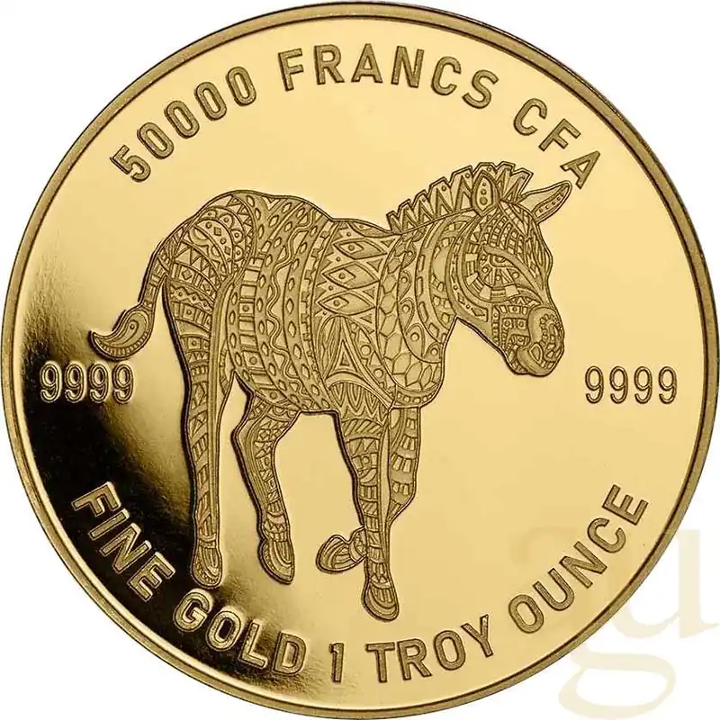 Top-Seller 1 Unze Goldmünze Republic of Tschad Mandala Zebra 2022
