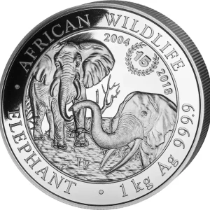 1 Kilogramm Silbermünze Somalia Elefant 2018 - 15 Jahre Jubiläum Preis Gesenkt
