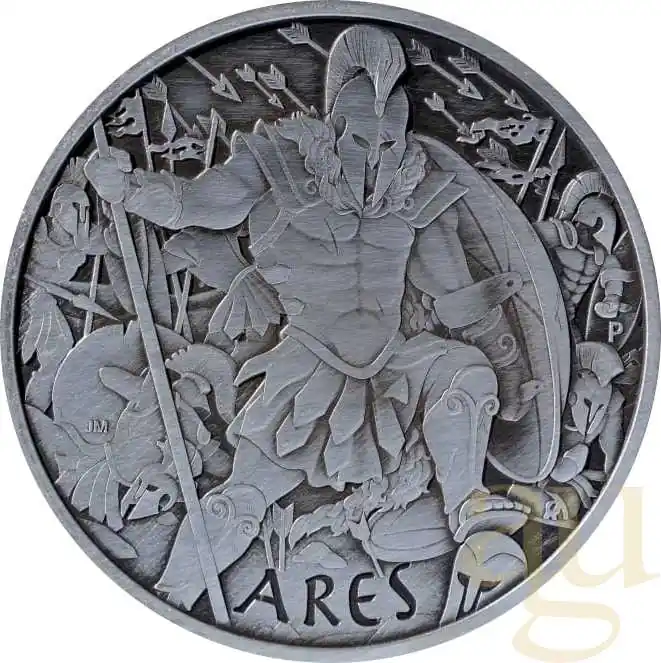 Schnäppchen 1 Unze Silbermünze Tuvalu - Gods of Olympus - Ares 2023 Antik Finish