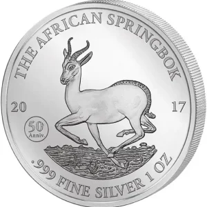1 Unze Silbermünze Afrika Gabun Springbock 2017 Sale
