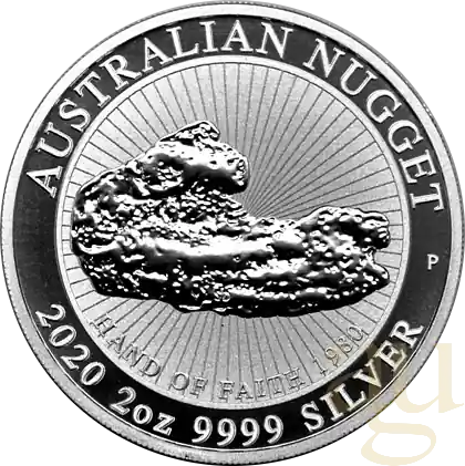 Günstig 2 Unzen Silbermünze Australien Nugget - Hand of Faith 2020