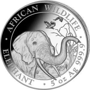 5 Unzen Silbermünze Somalia Elefant 2018 Top-Qualität