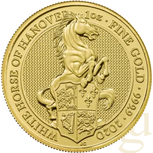 1 Unze Goldmünze Queens Beasts White Horse 2020 Saisonangebot