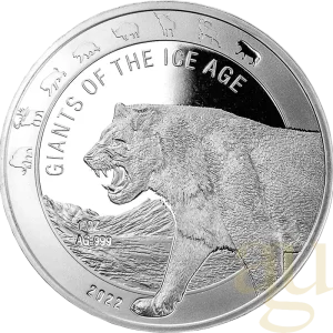1 Unze Silbermünze Giganten der Eiszeit - Höhlenlöwe 2022 Sichere Zahlung