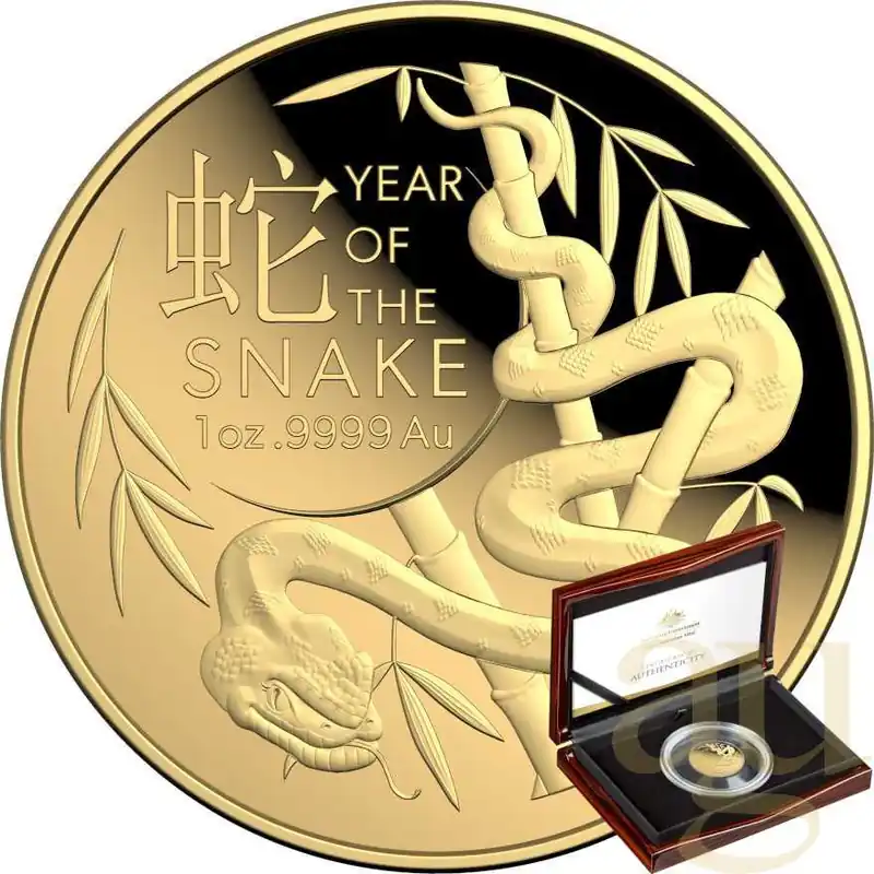 Meistverkauft 1 Unze Goldmünze Australien RAM Lunar Schlange 2025 Domed - Proof