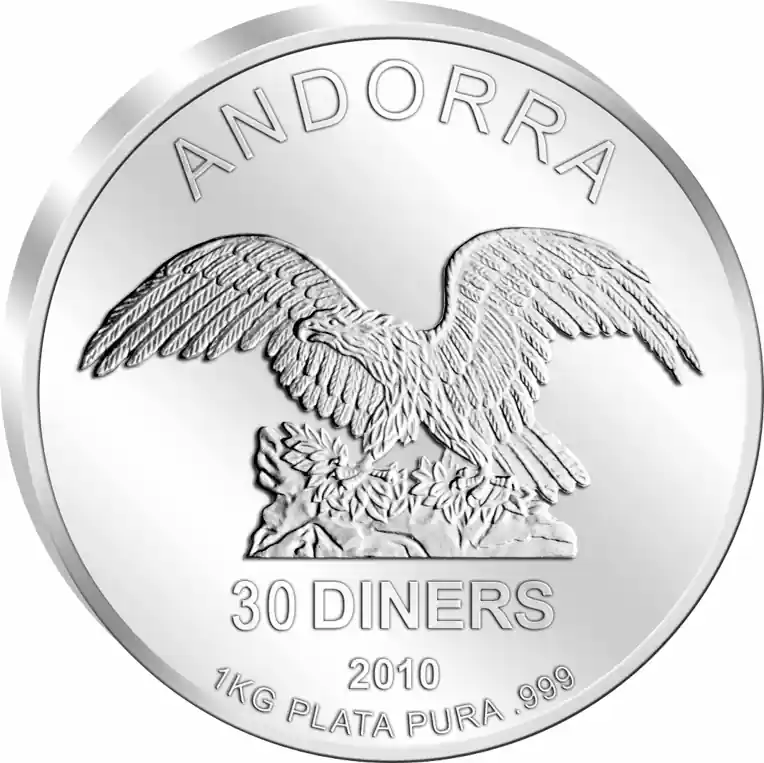 1 Kilogramm Silbermünze Andorra Eagle 2010 Günstig