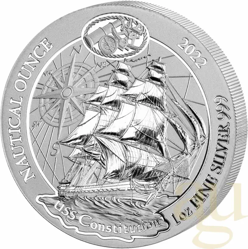 1 Unze Silbermünze Ruanda Nautical Serie - USS Constitution 2022 Limited Edition