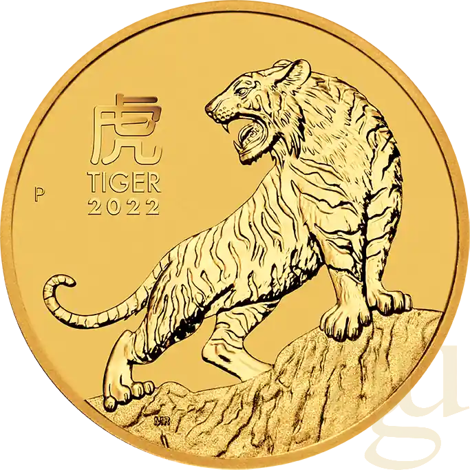 Begrenztes Angebot 1/2 Unze Goldmünze Australien Lunar III Tiger 2022