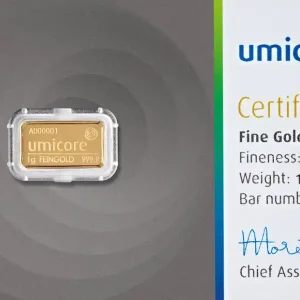 1 Gramm Goldbarren Umicore Preiswert