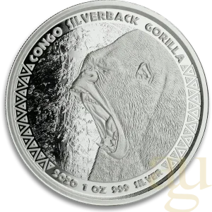 1 Unze Silbermünze Afrika Kongo Silberrücken Gorilla 2020 Kostenloser Versand
