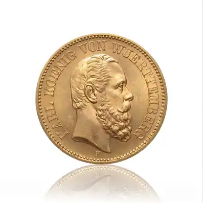 Neue Ware 20 Mark Goldmünze Karl König von Württemberg