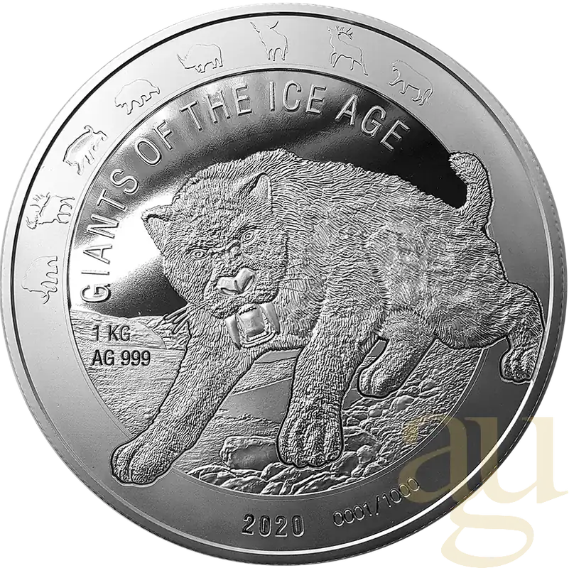 1 Kilogramm Silbermünze Giganten der Eiszeit - Säbelzahnkatze 2020 Must-Have