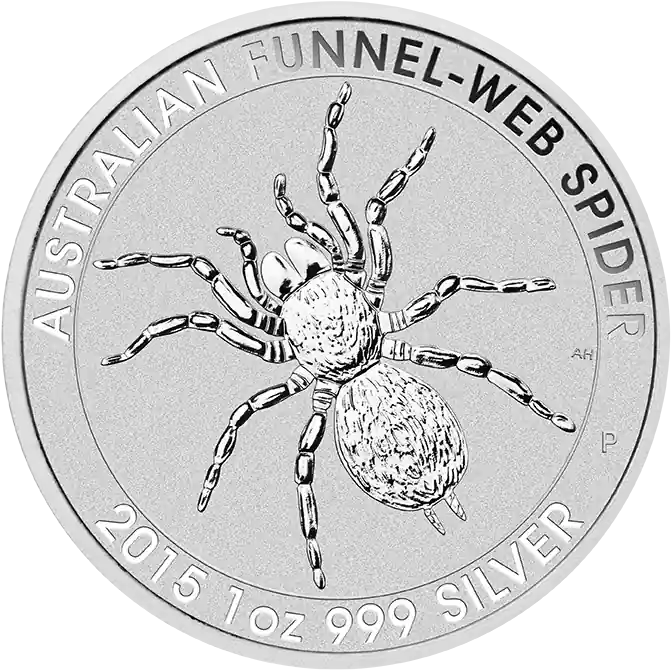 Handgefertigt 1 Unze Silbermünze Australien Trichternetzspinne 2015
