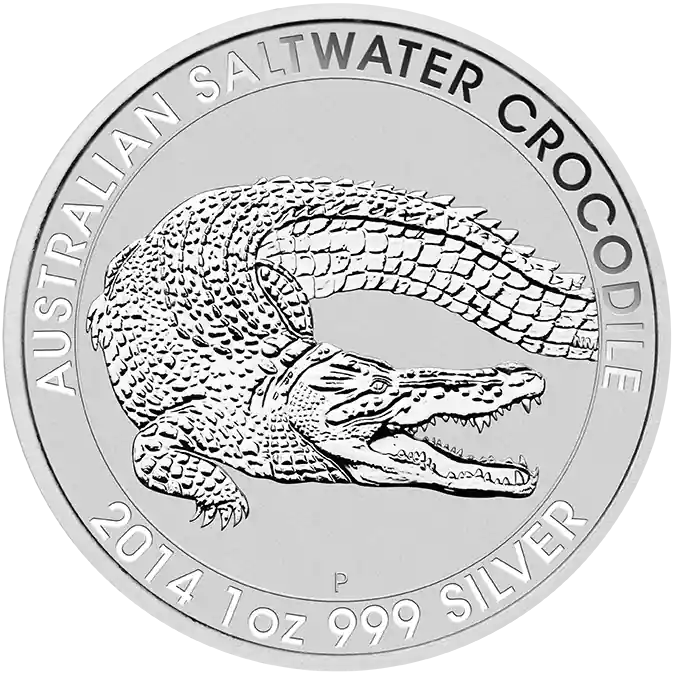 Hochwertig 1 Unze Silbermünze Australien Salzwasser Krokodil 2014