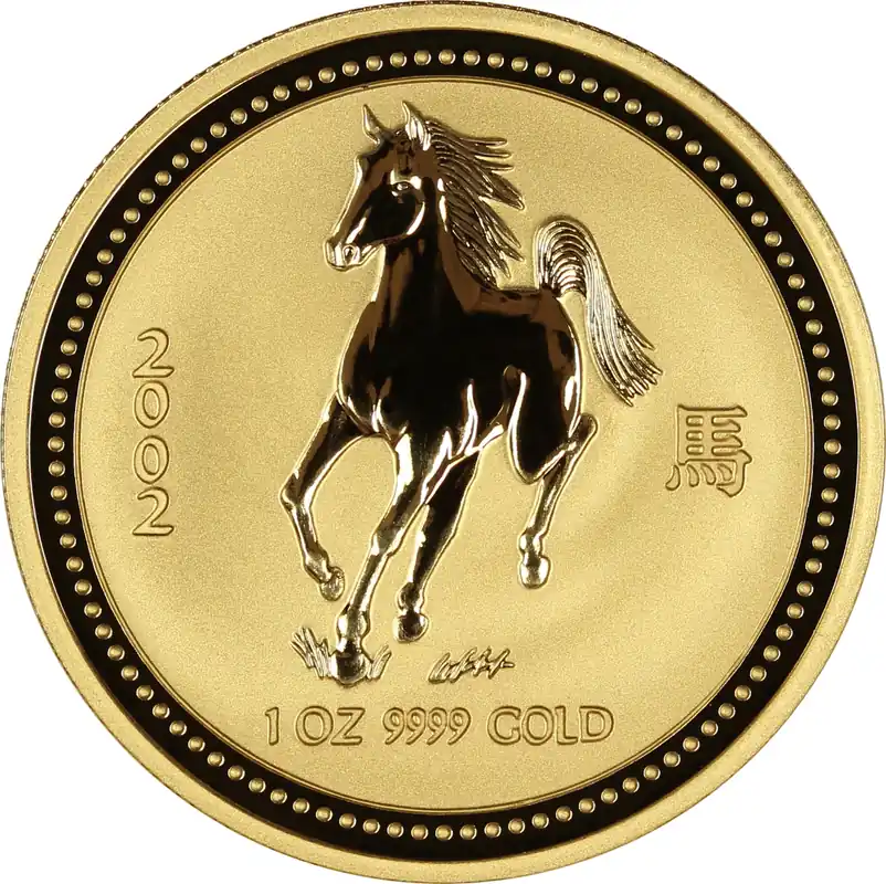 Sofort Bestellen 1 Unze Goldmünze Australien Lunar I Pferd 2002
