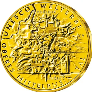 1/2 Unze Goldmünze - 100 Euro Oberes Mittelrheintal 2015 (G) Mengenrabatt